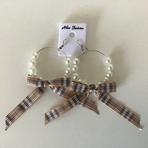 Pearl hoop earrings